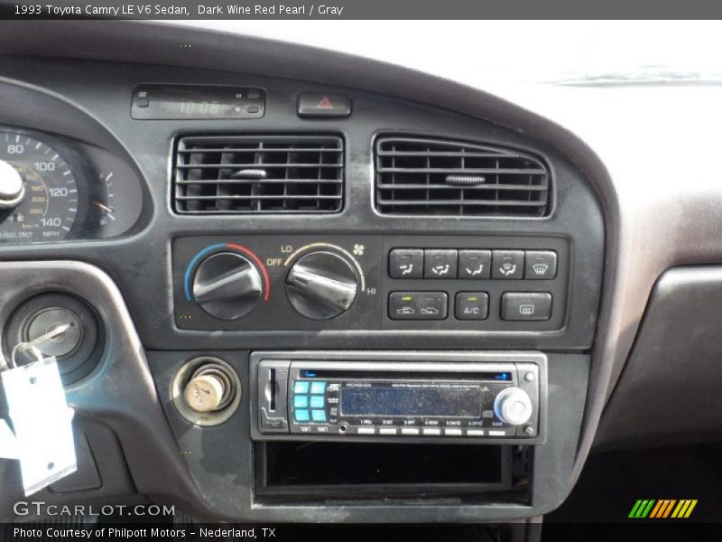 Dark Wine Red Pearl / Gray 1993 Toyota Camry LE V6 Sedan