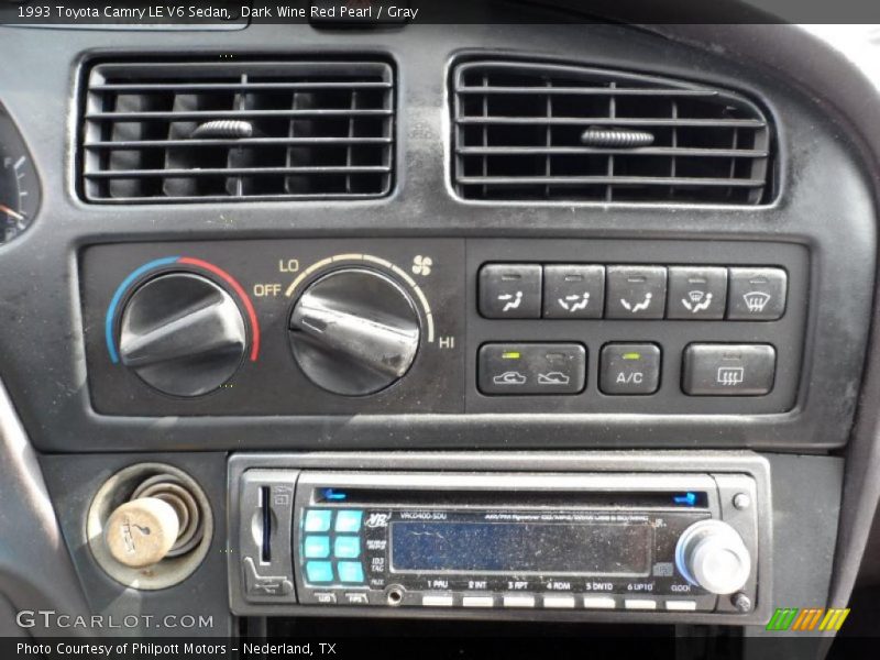 Dark Wine Red Pearl / Gray 1993 Toyota Camry LE V6 Sedan