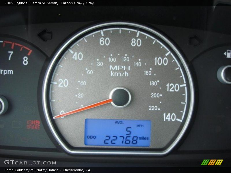 Carbon Gray / Gray 2009 Hyundai Elantra SE Sedan