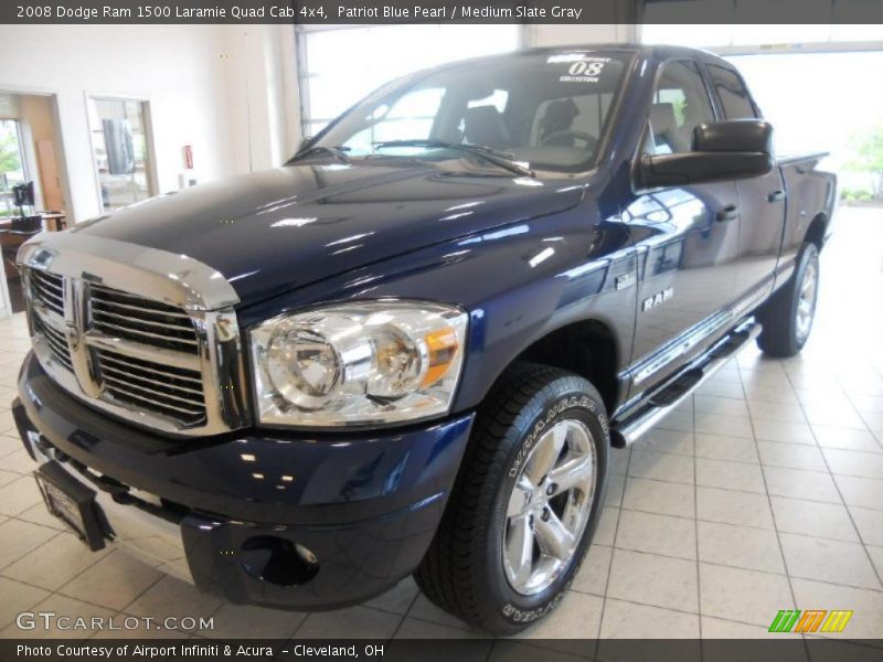 Patriot Blue Pearl / Medium Slate Gray 2008 Dodge Ram 1500 Laramie Quad Cab 4x4
