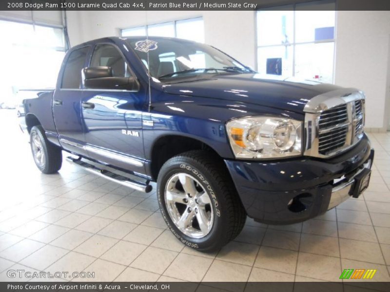 Patriot Blue Pearl / Medium Slate Gray 2008 Dodge Ram 1500 Laramie Quad Cab 4x4