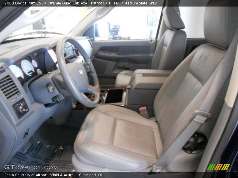 Patriot Blue Pearl / Medium Slate Gray 2008 Dodge Ram 1500 Laramie Quad Cab 4x4