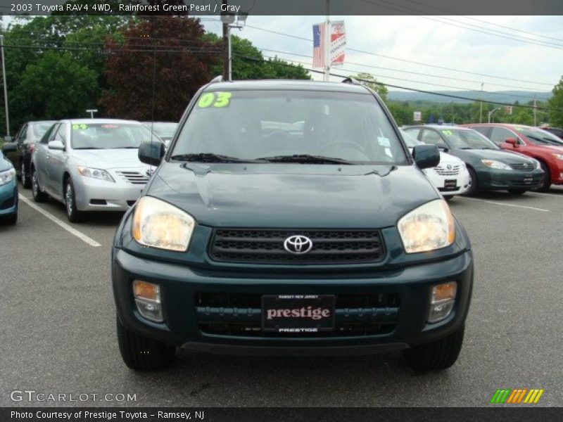 Rainforest Green Pearl / Gray 2003 Toyota RAV4 4WD