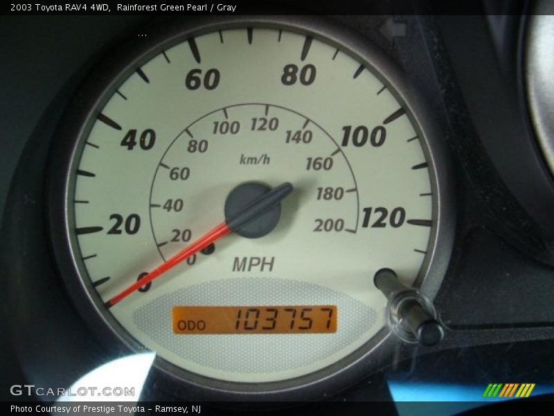 Rainforest Green Pearl / Gray 2003 Toyota RAV4 4WD