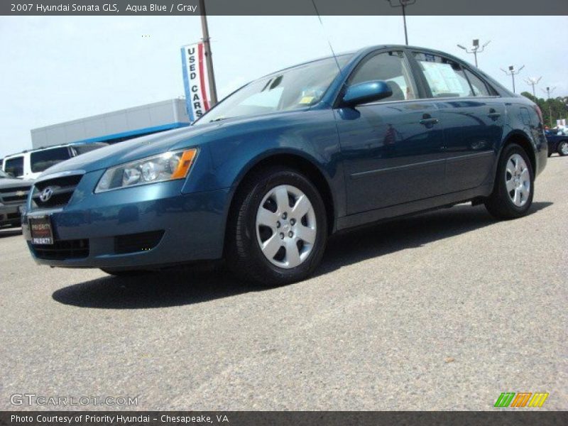 Aqua Blue / Gray 2007 Hyundai Sonata GLS