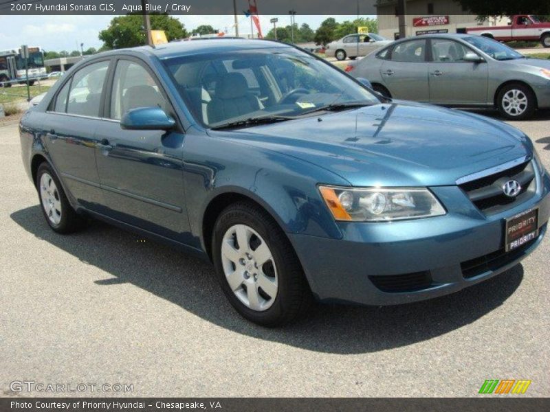 Aqua Blue / Gray 2007 Hyundai Sonata GLS