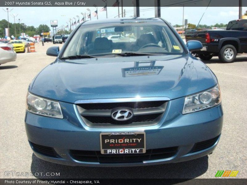 Aqua Blue / Gray 2007 Hyundai Sonata GLS