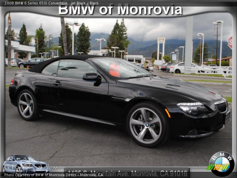 Jet Black / Black 2008 BMW 6 Series 650i Convertible