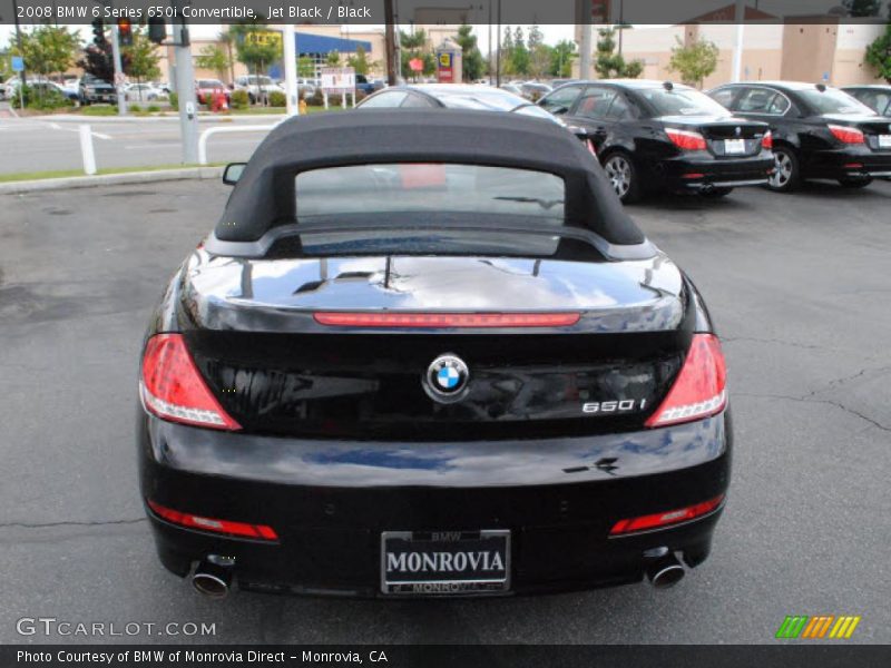 Jet Black / Black 2008 BMW 6 Series 650i Convertible