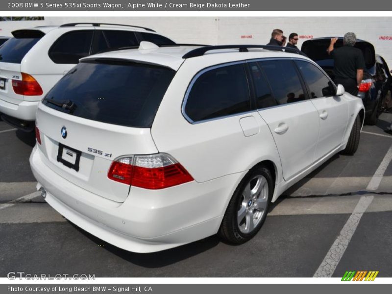 Alpine White / Cream Beige Dakota Leather 2008 BMW 5 Series 535xi Sports Wagon