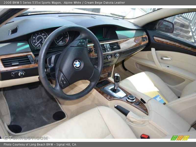 Alpine White / Cream Beige Dakota Leather 2008 BMW 5 Series 535xi Sports Wagon
