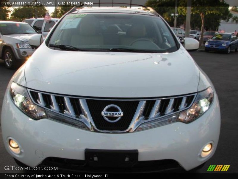 Glacier Pearl / Beige 2009 Nissan Murano SL AWD