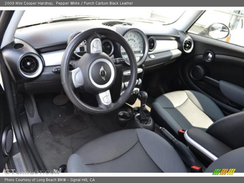 Pepper White / Punch Carbon Black Leather 2009 Mini Cooper Hardtop