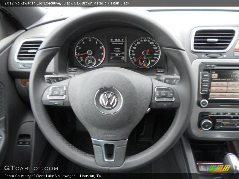 Black Oak Brown Metallic / Titan Black 2012 Volkswagen Eos Executive