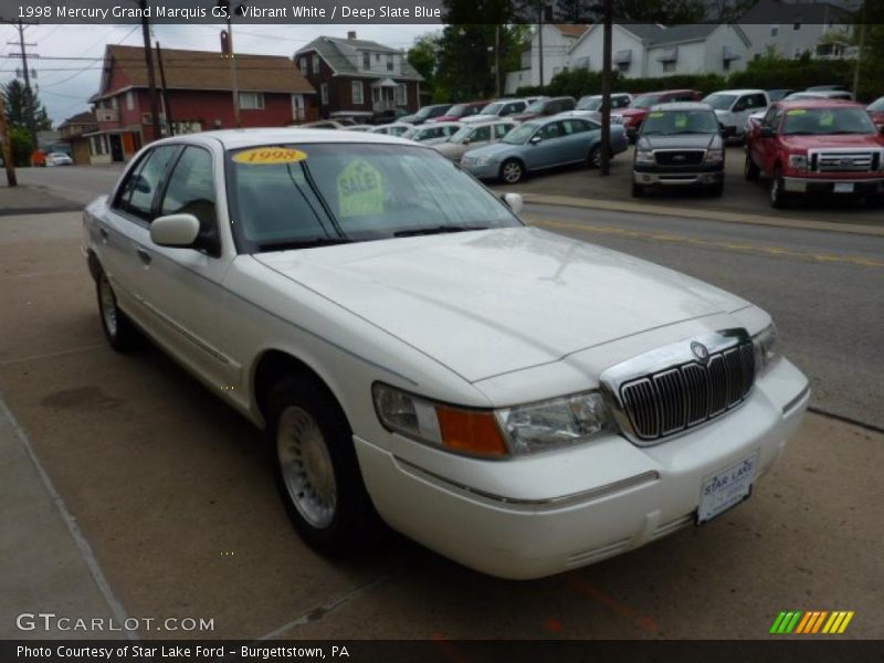 Vibrant White / Deep Slate Blue 1998 Mercury Grand Marquis GS