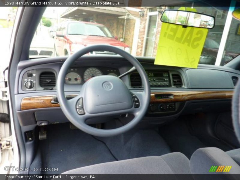 Vibrant White / Deep Slate Blue 1998 Mercury Grand Marquis GS