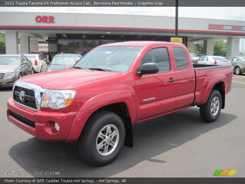 Barcelona Red Metallic / Graphite Gray 2011 Toyota Tacoma V6 PreRunner Access Cab