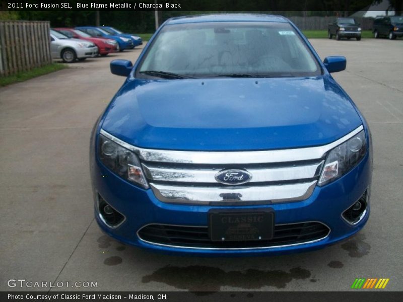 Blue Flame Metallic / Charcoal Black 2011 Ford Fusion SEL