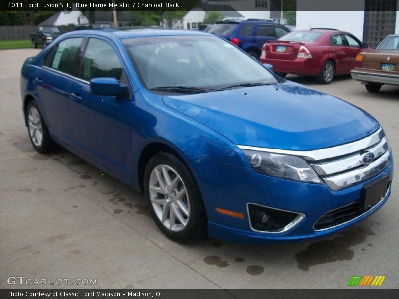 Blue Flame Metallic / Charcoal Black 2011 Ford Fusion SEL