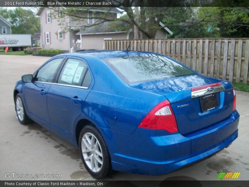 Blue Flame Metallic / Charcoal Black 2011 Ford Fusion SEL