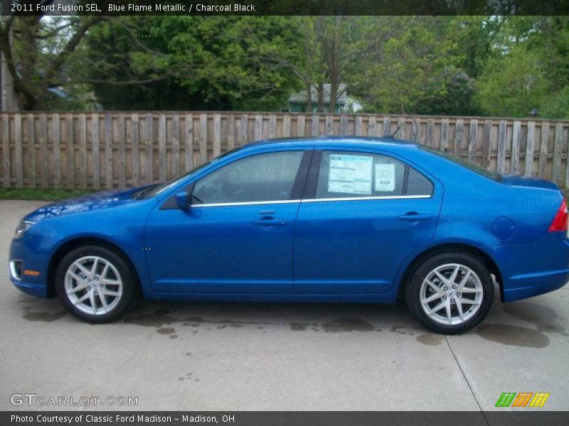 Blue Flame Metallic / Charcoal Black 2011 Ford Fusion SEL