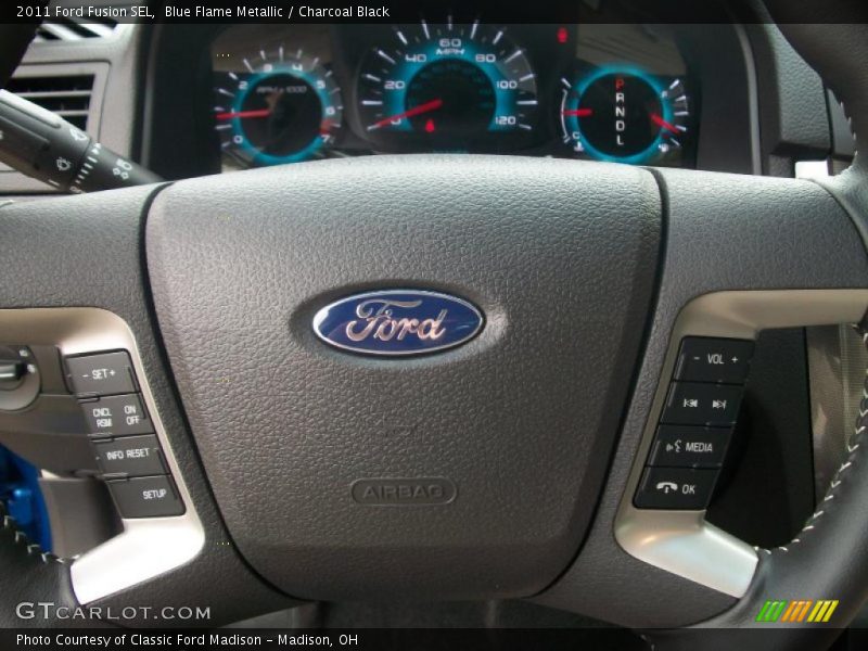 Blue Flame Metallic / Charcoal Black 2011 Ford Fusion SEL