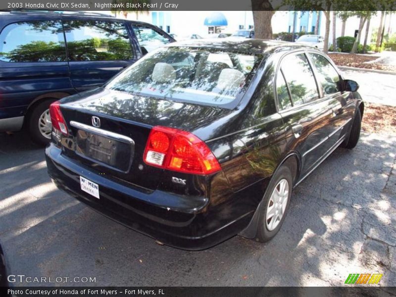 Nighthawk Black Pearl / Gray 2003 Honda Civic DX Sedan