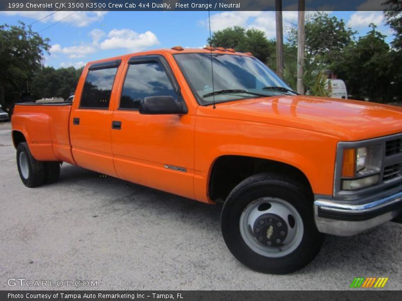 Fleet Orange / Neutral 1999 Chevrolet C/K 3500 K3500 Crew Cab 4x4 Dually