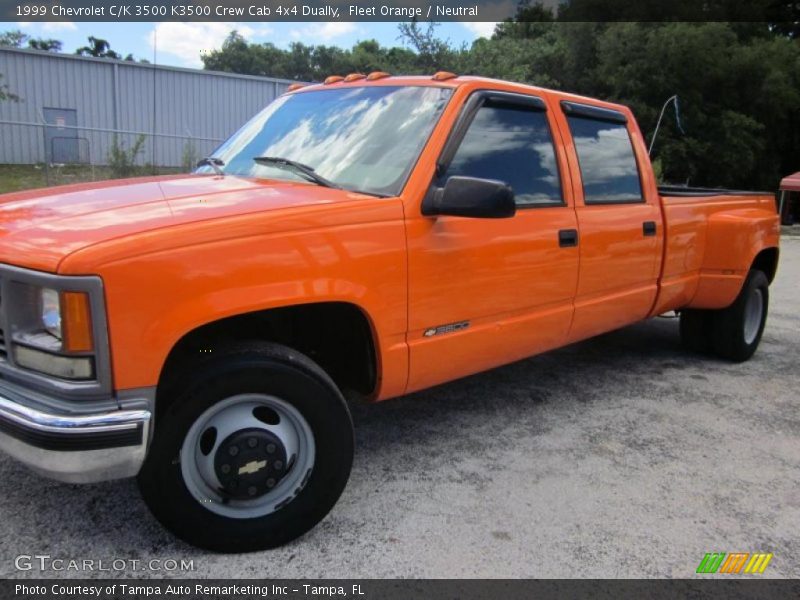 Fleet Orange / Neutral 1999 Chevrolet C/K 3500 K3500 Crew Cab 4x4 Dually