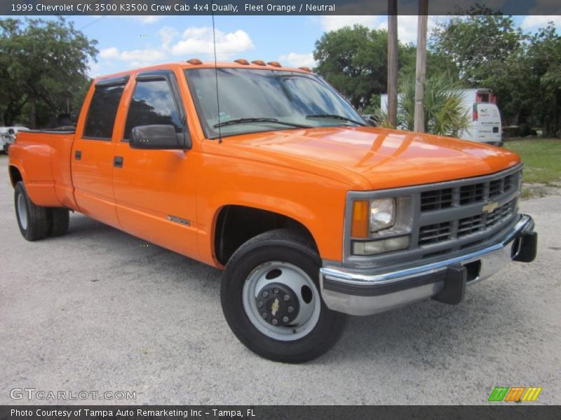 Fleet Orange / Neutral 1999 Chevrolet C/K 3500 K3500 Crew Cab 4x4 Dually