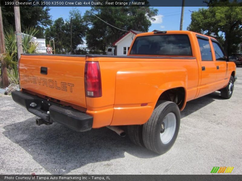 Fleet Orange / Neutral 1999 Chevrolet C/K 3500 K3500 Crew Cab 4x4 Dually