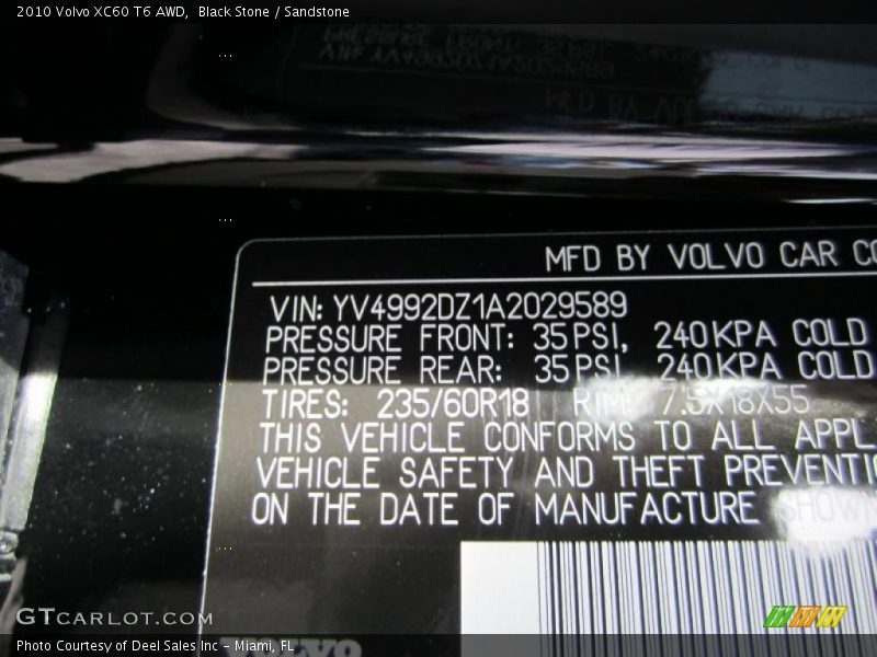 Black Stone / Sandstone 2010 Volvo XC60 T6 AWD