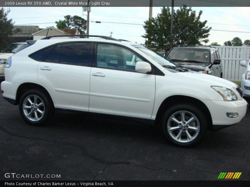 Crystal White Mica / Light Gray 2009 Lexus RX 350 AWD