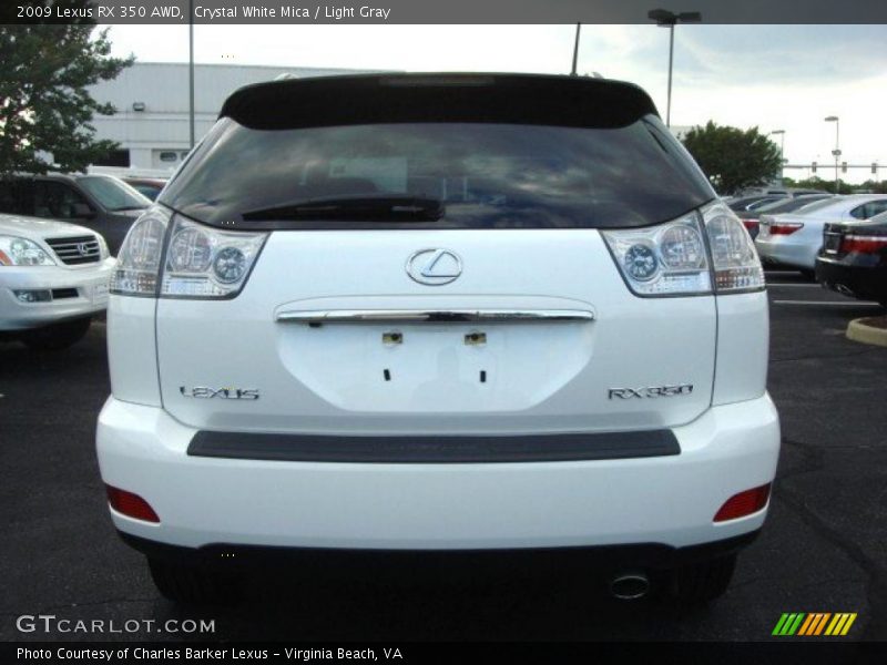 Crystal White Mica / Light Gray 2009 Lexus RX 350 AWD