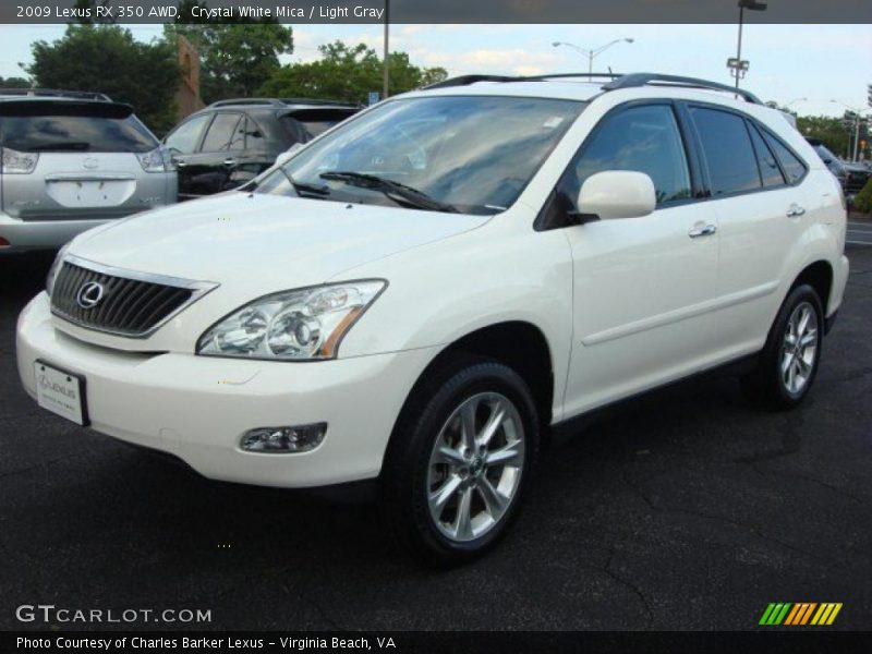 Crystal White Mica / Light Gray 2009 Lexus RX 350 AWD