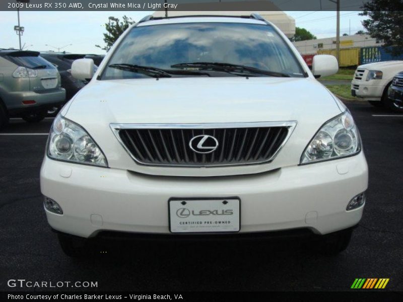 Crystal White Mica / Light Gray 2009 Lexus RX 350 AWD