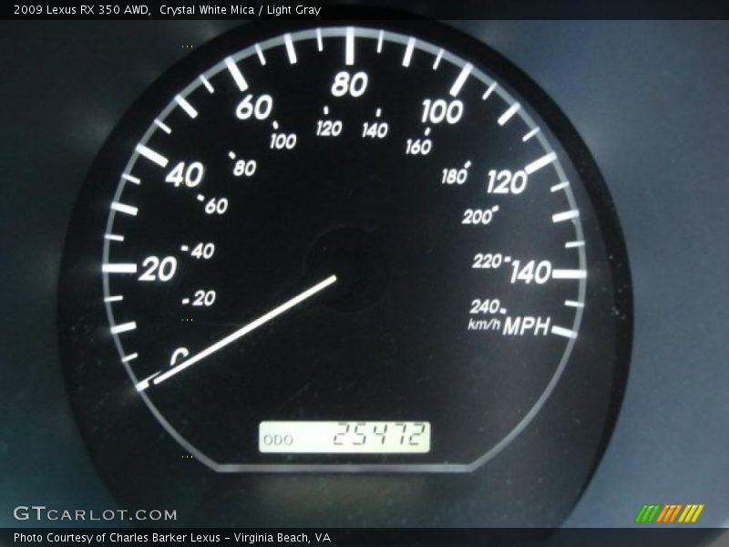 Crystal White Mica / Light Gray 2009 Lexus RX 350 AWD