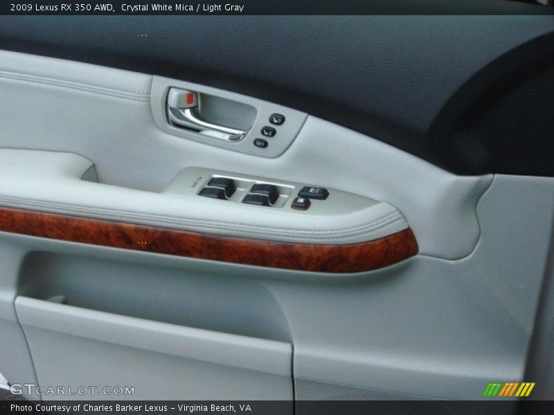 Crystal White Mica / Light Gray 2009 Lexus RX 350 AWD