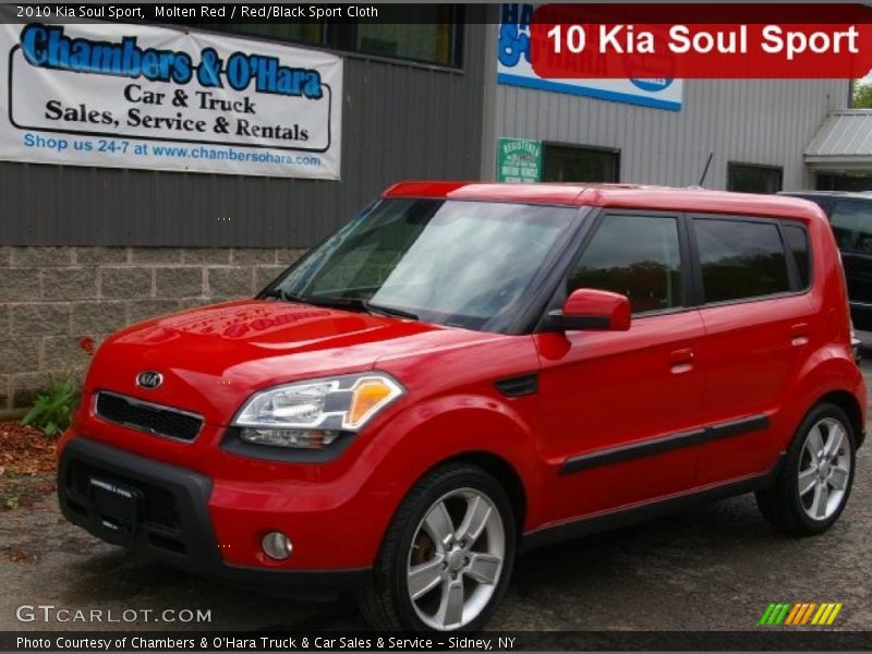 Molten Red / Red/Black Sport Cloth 2010 Kia Soul Sport