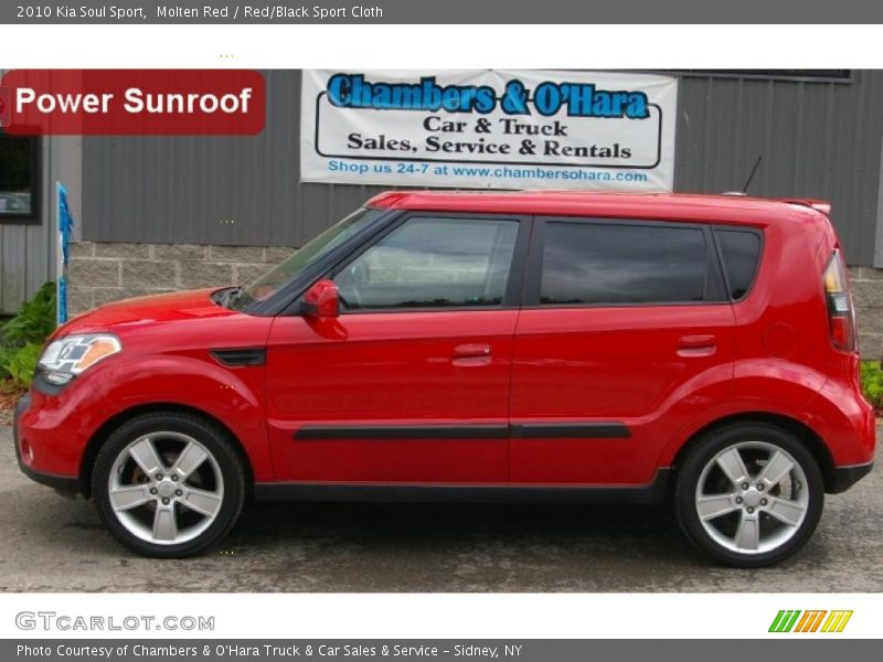 Molten Red / Red/Black Sport Cloth 2010 Kia Soul Sport