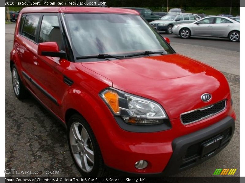 Molten Red / Red/Black Sport Cloth 2010 Kia Soul Sport