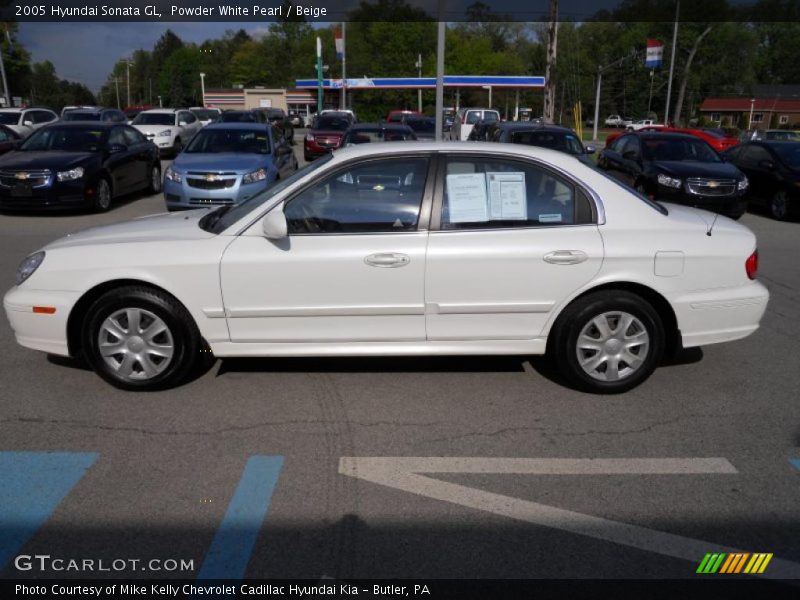 Powder White Pearl / Beige 2005 Hyundai Sonata GL