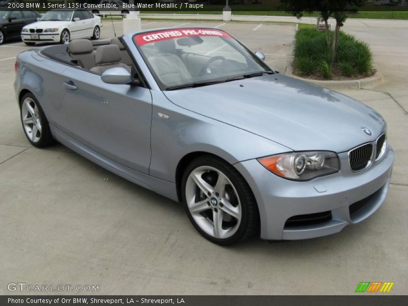 Blue Water Metallic / Taupe 2008 BMW 1 Series 135i Convertible