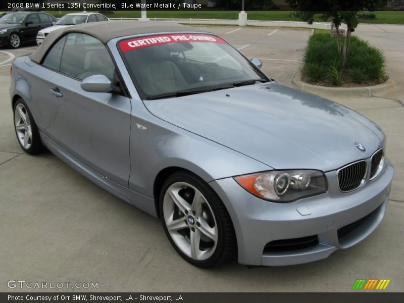 Blue Water Metallic / Taupe 2008 BMW 1 Series 135i Convertible