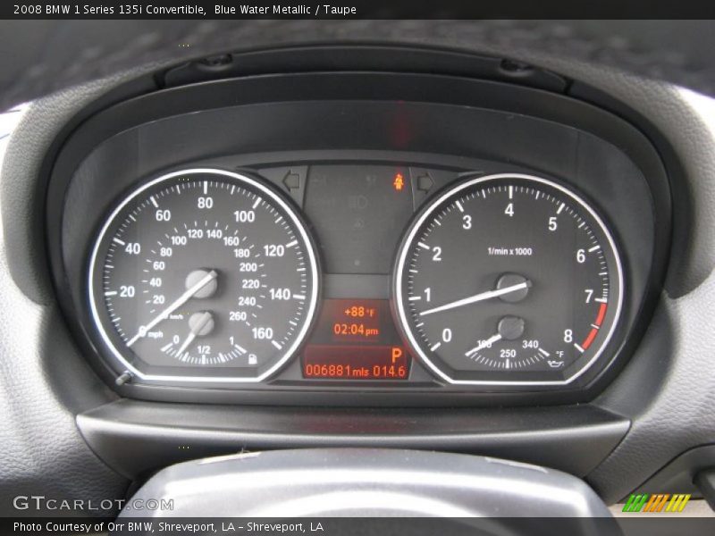 Blue Water Metallic / Taupe 2008 BMW 1 Series 135i Convertible