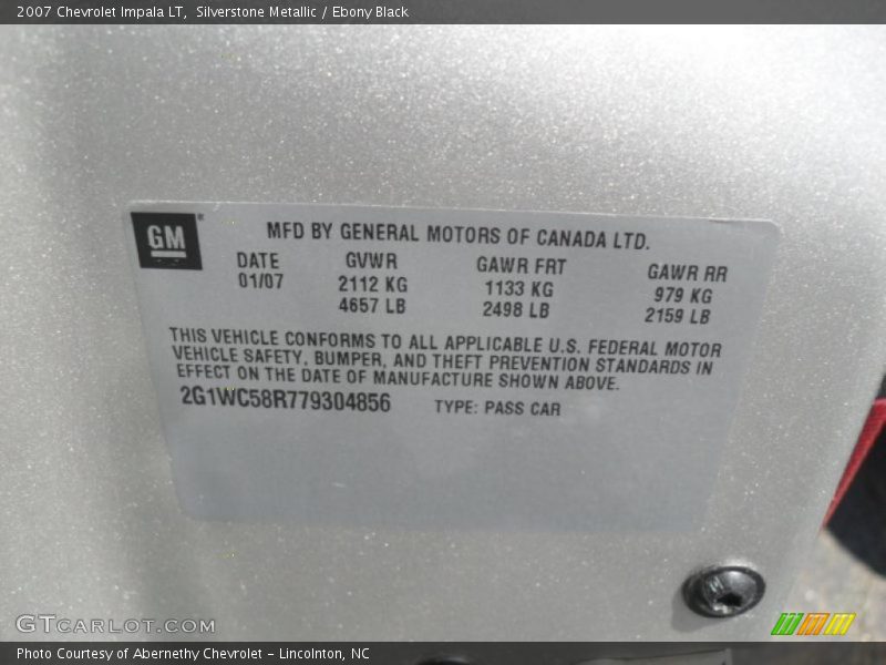 Silverstone Metallic / Ebony Black 2007 Chevrolet Impala LT