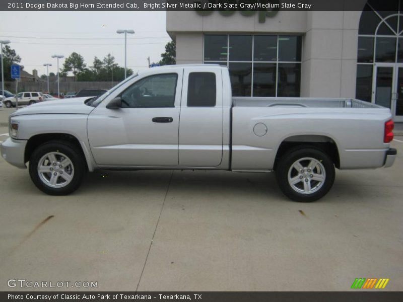 Bright Silver Metallic / Dark Slate Gray/Medium Slate Gray 2011 Dodge Dakota Big Horn Extended Cab