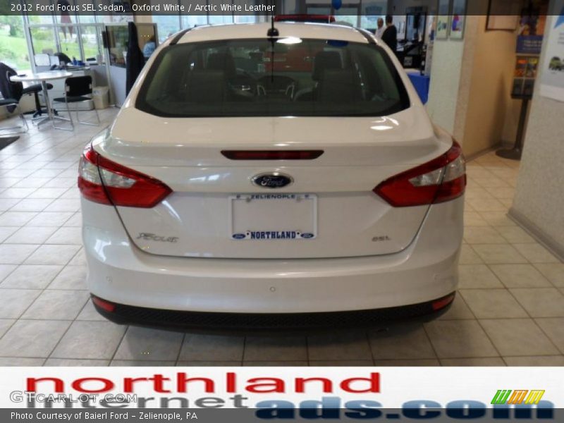Oxford White / Arctic White Leather 2012 Ford Focus SEL Sedan