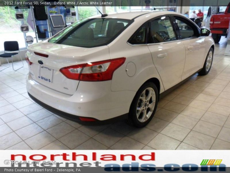 Oxford White / Arctic White Leather 2012 Ford Focus SEL Sedan