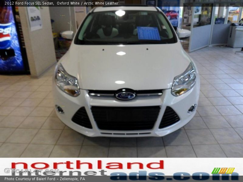Oxford White / Arctic White Leather 2012 Ford Focus SEL Sedan